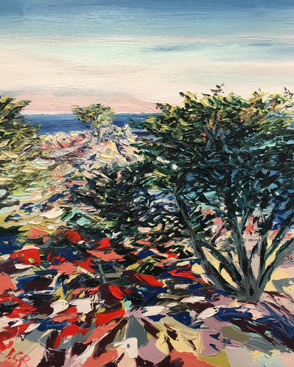 Laura_studio_1's tweet photo. 17MileDrive USA road trip &amp; LoneCypress oil paintings featuring @saleartstrail #artmarket tomorrow @WatersideArts.£245/£275 see you there! https://t.co/Y6VHVTp93F