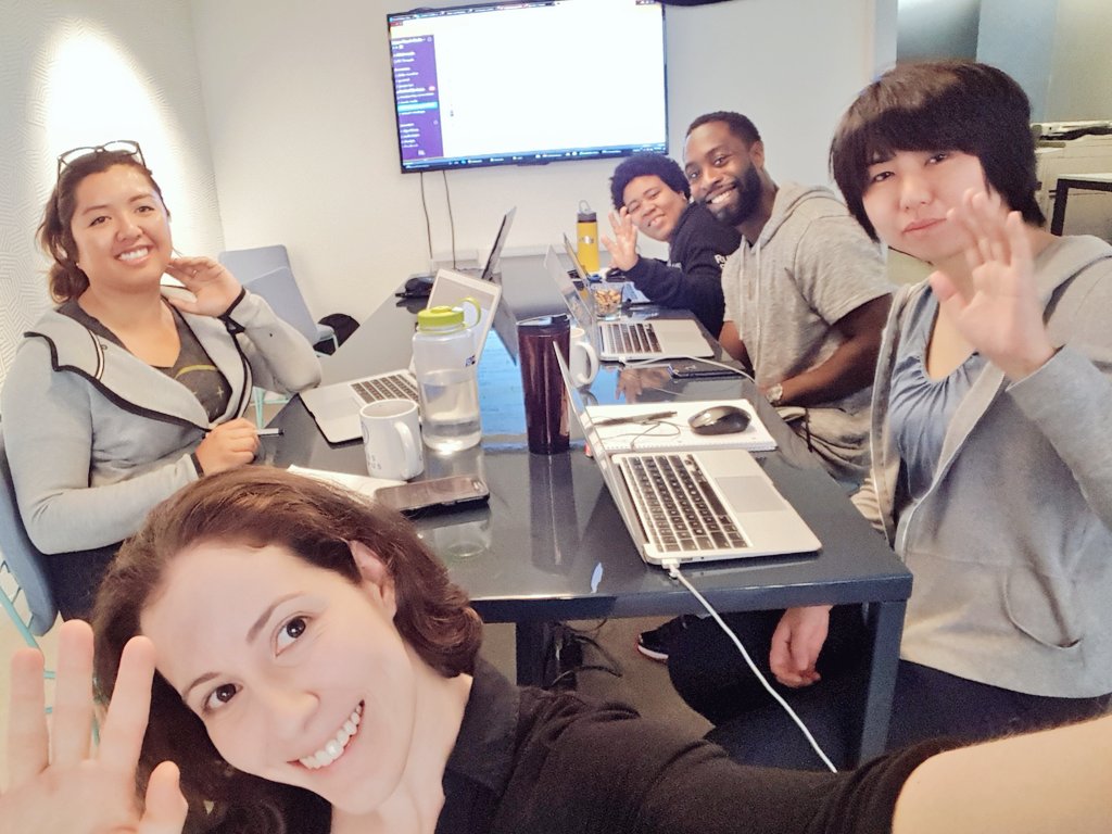 LearningNerd's tweet photo. All day hack day with our (semi-secret) coding #UnBootcamp with #LearnTeachCode/@LearnToCodeLA!

Some of our students and mentors: https://t.co/Ct2Af5jUm7
