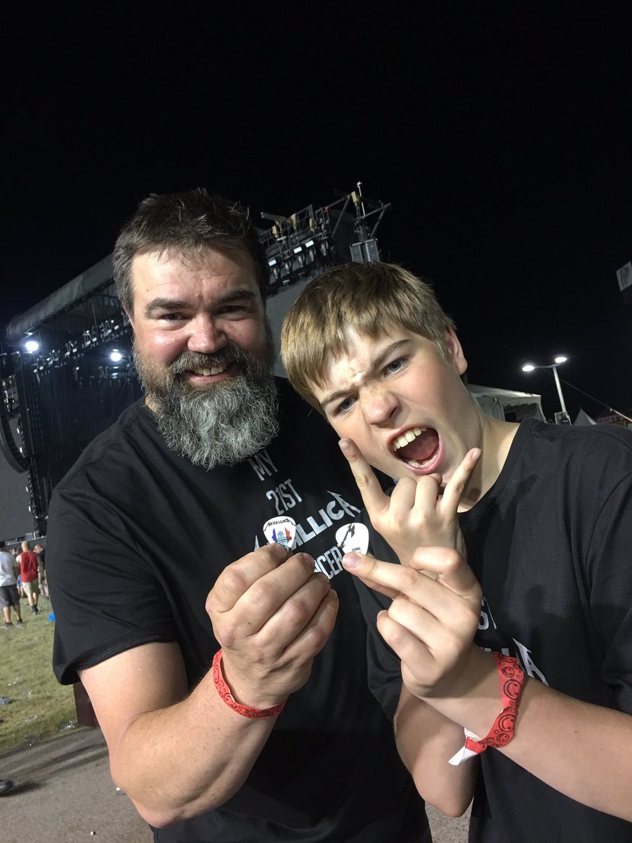 deadbleeping's tweet photo. @Regentspace had his initiation in to the @Metallica family last night. Had a blast and got a prize. #nativefund #metallicainiowa https://t.co/3x74gDOAVG