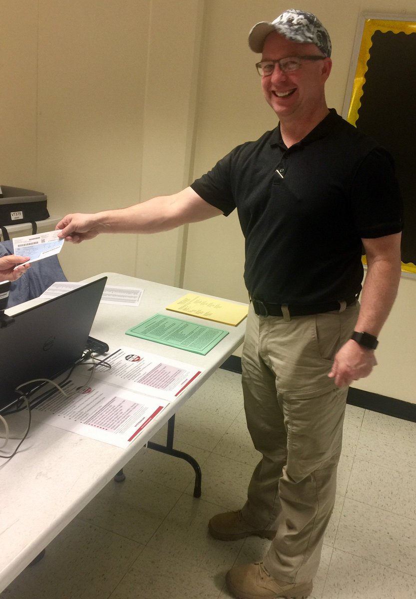 Today's civic duty: check. Polling locations open until 7:00 - get out there and vote!