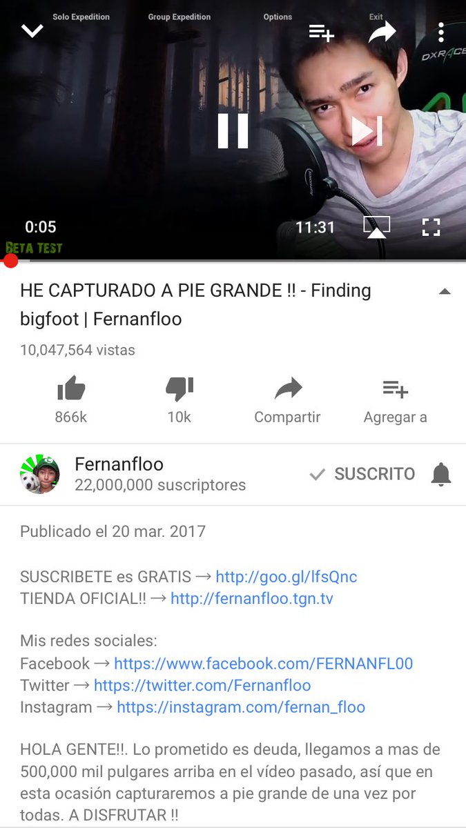 RAIDzomber's tweet photo. @Fernanfloo grande grande llegaste a los 22 millones https://t.co/tdQGP855Ft
