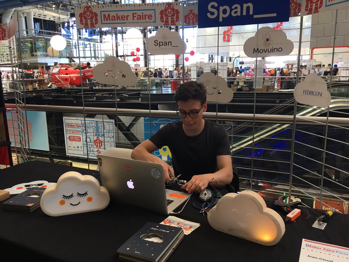 span__to's tweet photo. Adrien du mobile Lab @criparis sur le pont pour que #JeanCloud éclaire la @MakerFaireParis à @citedessciences #MFP17 @movuino #collaboration https://t.co/R4oDfuhljx