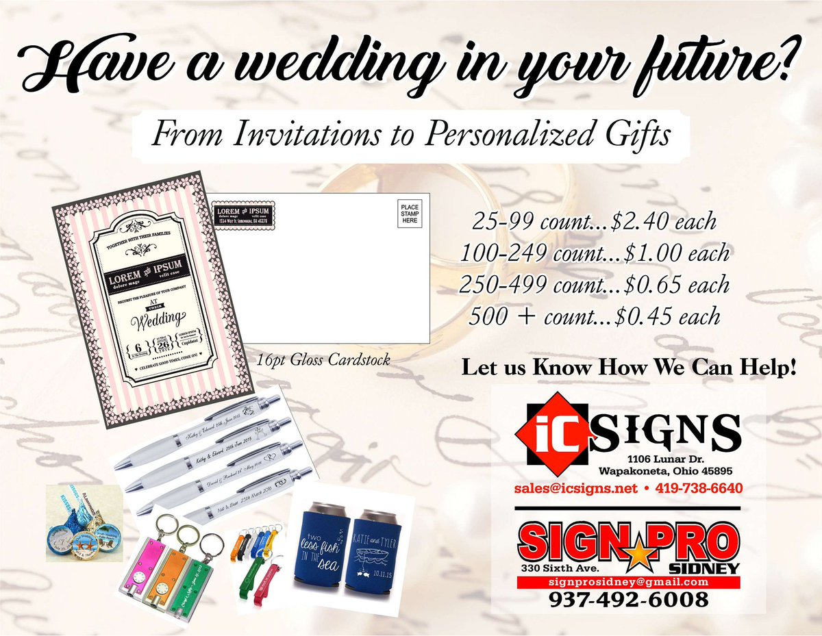 Have a Wedding Coming Up? We Can help make it personal! #personalwedding