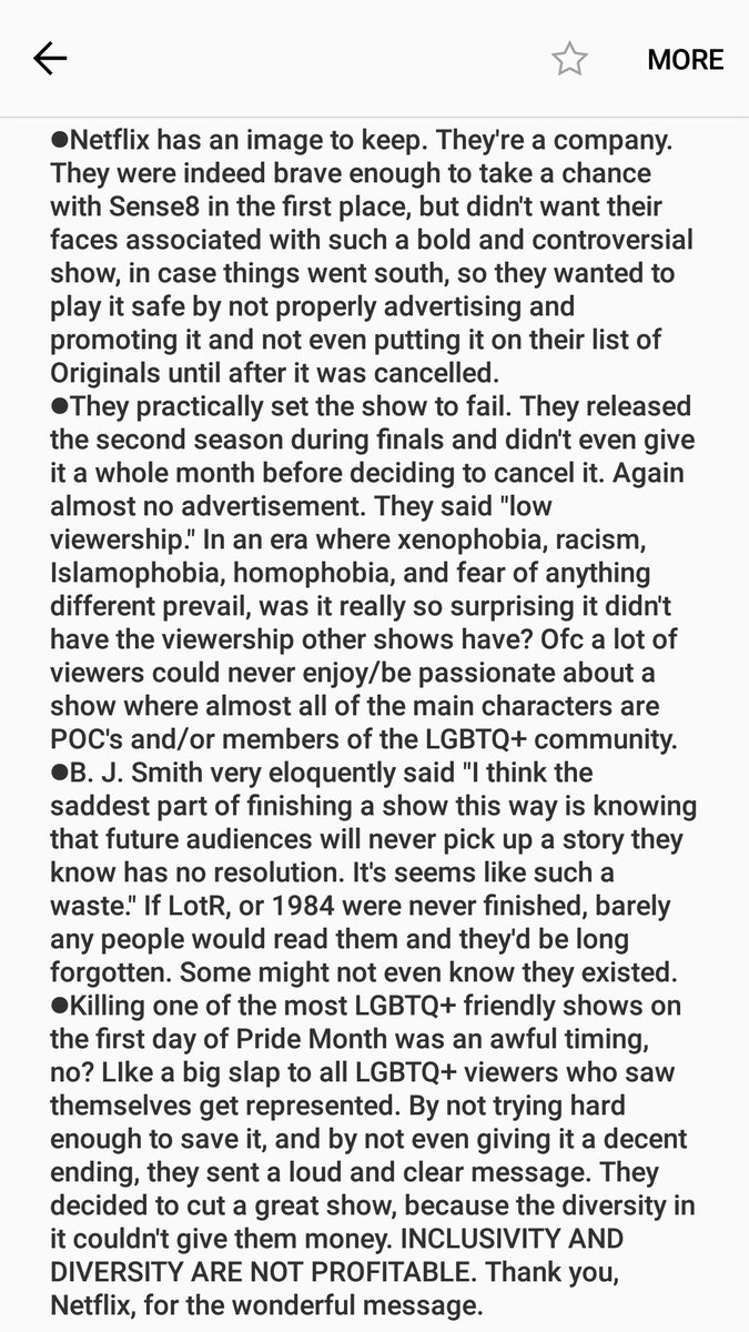 vik_reads's tweet photo. @netflix DIVERSITY NOT PROFITABLE
#NoSense8NoNetflix #EveryoneisWaitingonYouNetflix #savesense8 Conserve the message and finish the story! https://t.co/bQ4BfpSELq