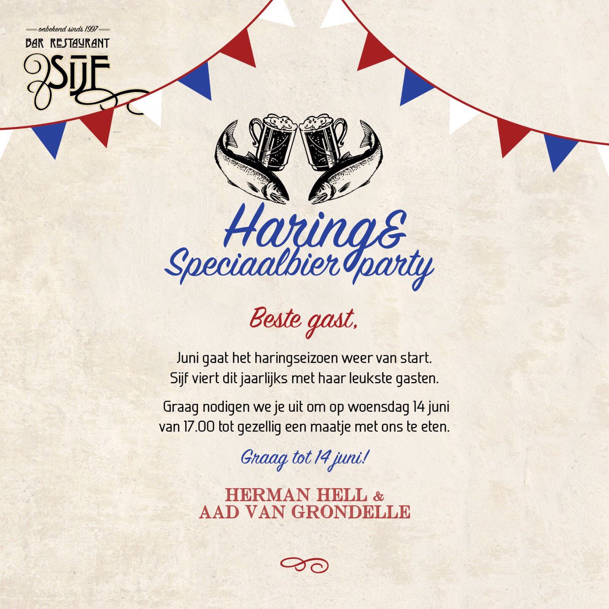 Woensdag haring-dag <a href="/Sijf/">Bar Restaurant Sijf</a> !

Zorrug dat je erbij bent! 😃