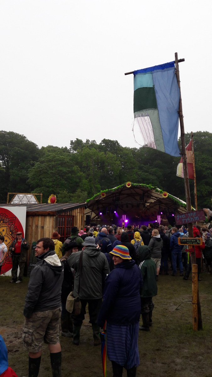 It's finally stopped raining at the Eden Festival 🤗. It's remains a little muddy but everyone is enjoying Mr Motivator's workout! #Eden