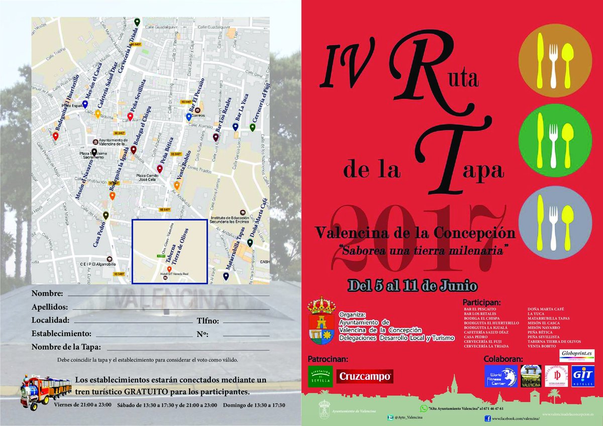 Meson_ElGrande's tweet photo. El trenecito vuelve a Valencina a las 21:00 horas para seguir disfrutando de la Ruta de la Tapa #saboreavalencina @Ayto_Valencina https://t.co/UjeqAlMIbV