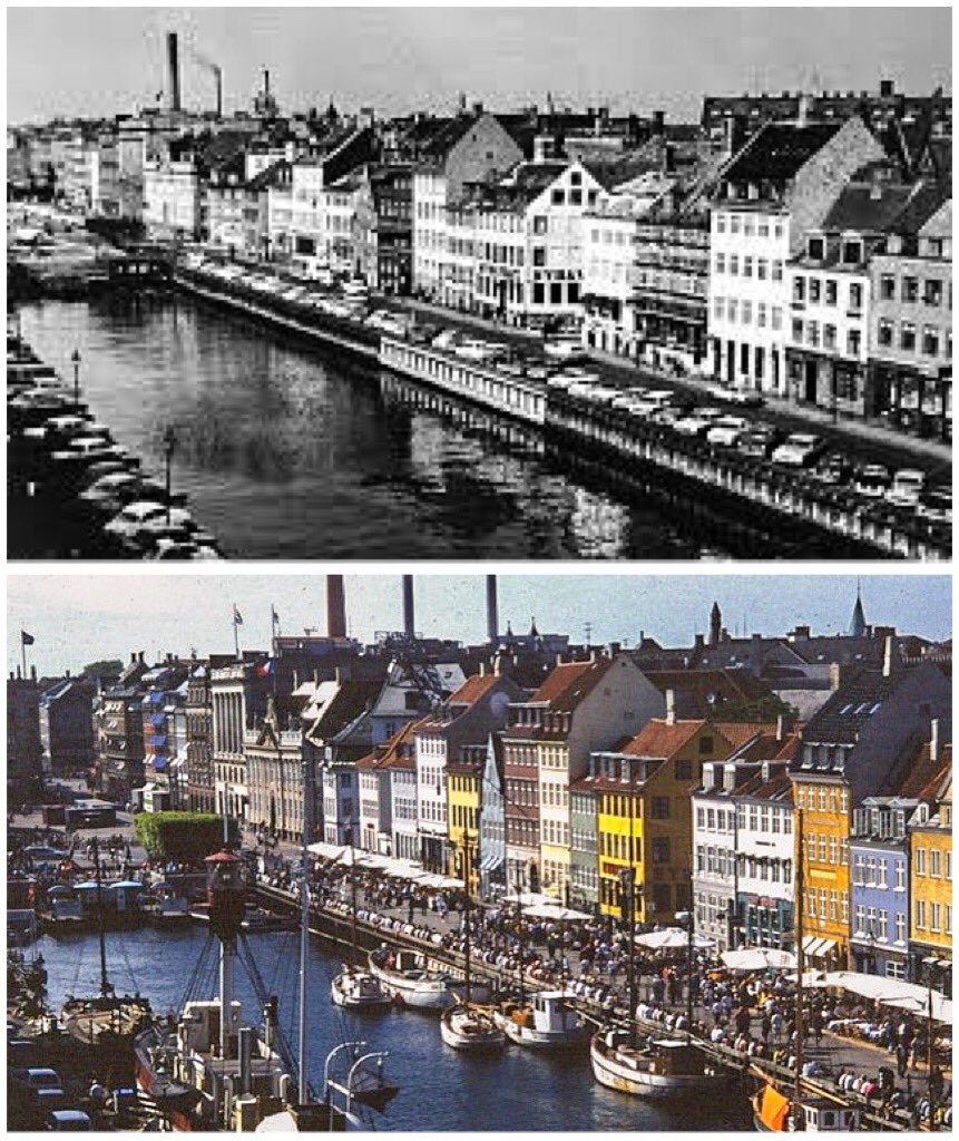 In the 1980's Copenhagen removed cars from its waterfront (Nyhavn). Today it's one of Europe's great public spaces. A lesson for all cities.