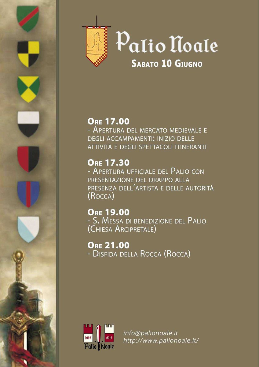ContradaBastia's tweet photo. Ecco il programma odierno #palio2017. Vi aspettiamo ai banchetti, al #mercato medievale, ma soprattutto questa sera alla #disfida2017 ❤️💚 https://t.co/S8jmCpnv9H