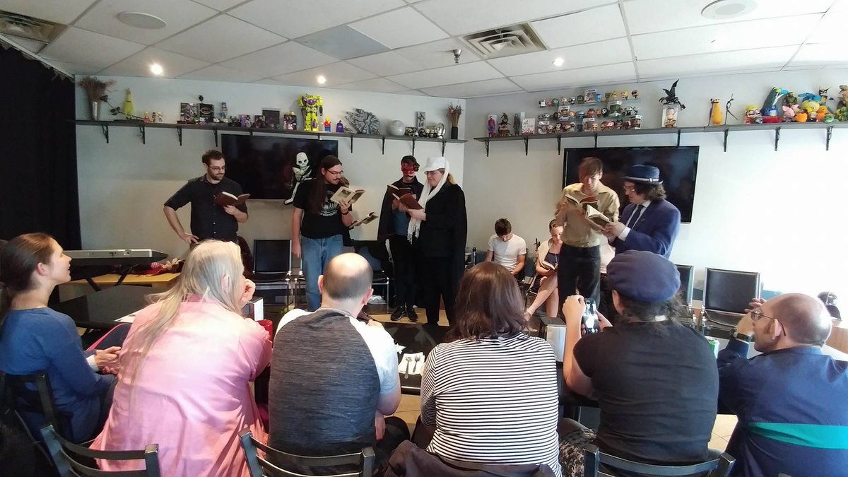 TheFictionals's tweet photo. Bravo @madhouseshows on their epic live reading of William Shakespeare's Star Wars: The Jedi Doth Return! Beep Squeak indeed! https://t.co/WzbJGKz2Ax
