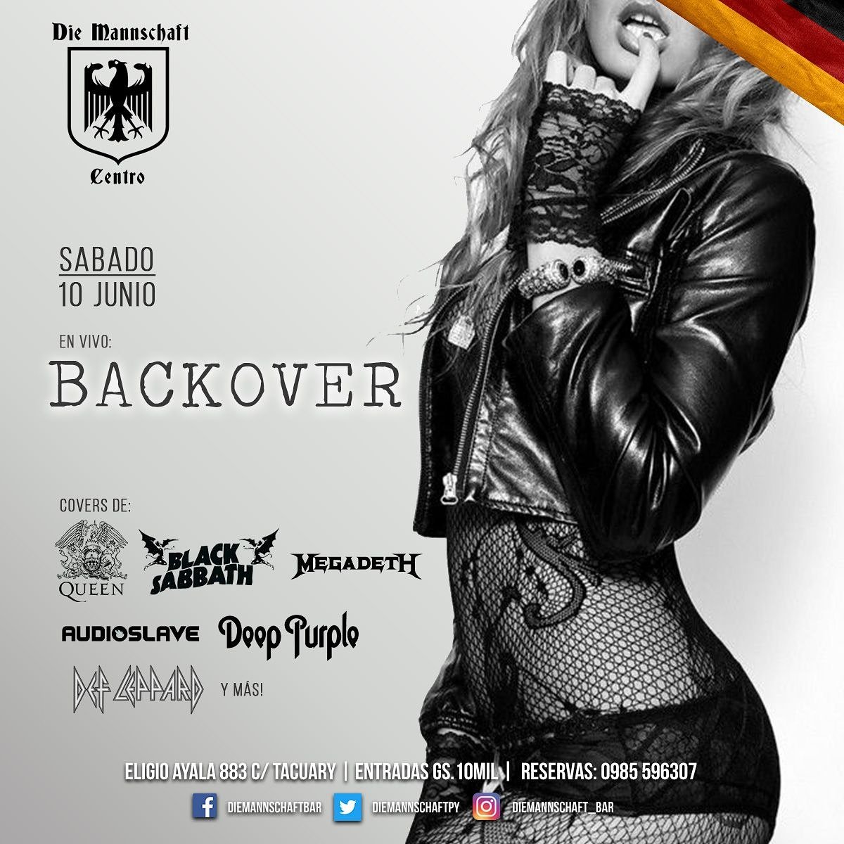 rockenpy's tweet photo. Hoy sábado 10 #BackOver en vivo en @diemannschaftpy CENTRO con un gran tributo a clásicos del Rock! https://t.co/nic4FZoVrH