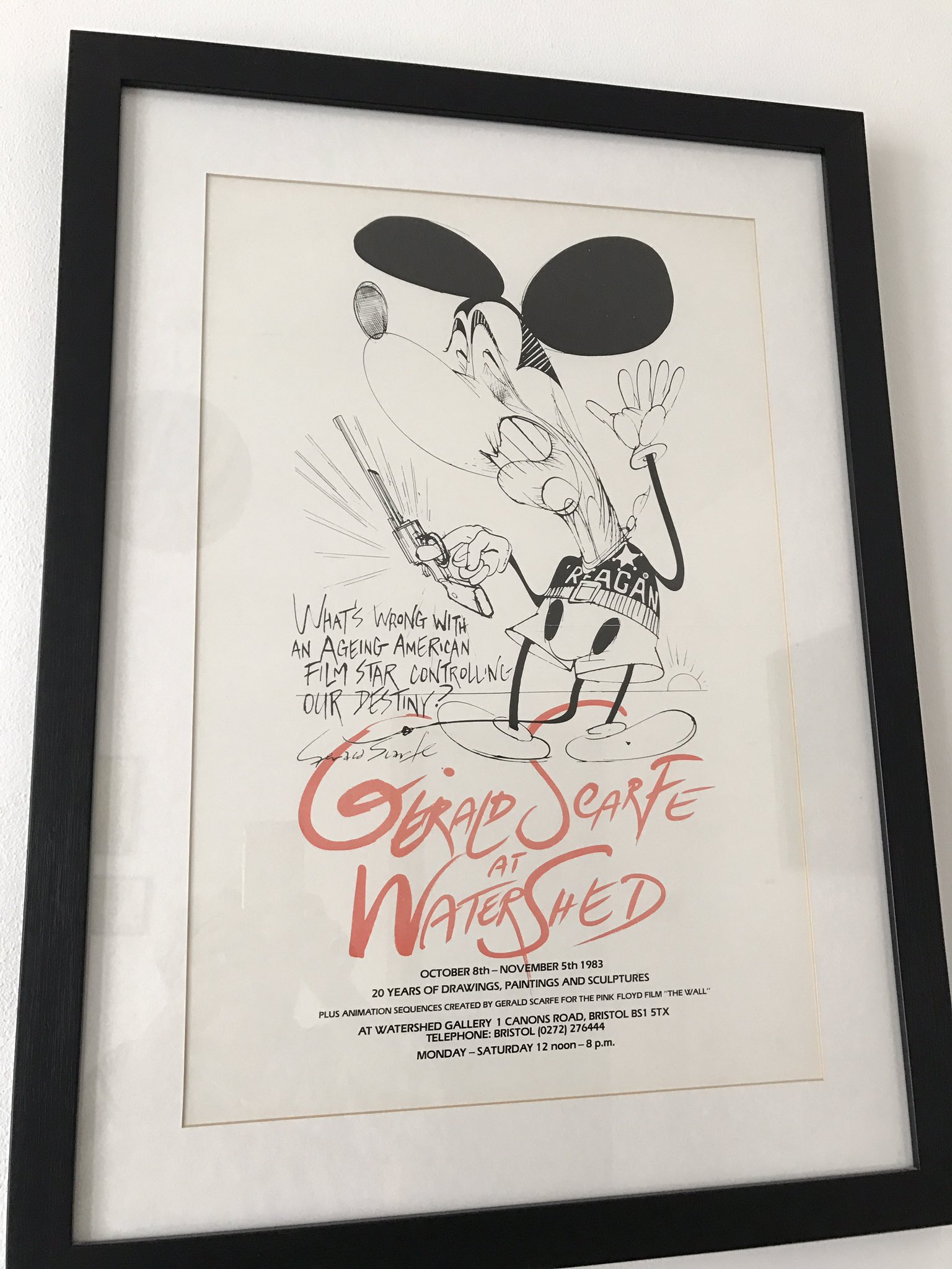 Happy birthday this poster from the Gerald scarfe exhibition hangs on my wall from 1983 