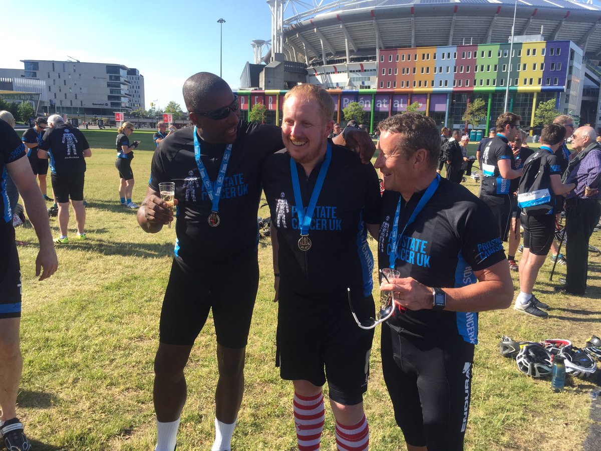 BarnsleyFC's tweet photo. Job done! The Barnsley cyclists have completed the 2017 Football to Amsterdam challenge, raising over £18,500 for @ProstateUK! Incredible!👏👏 https://t.co/wyQn5snUXl