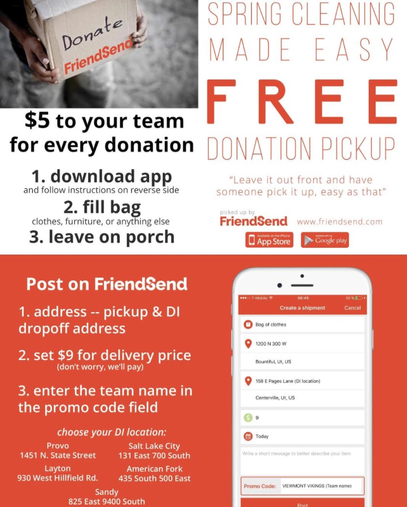 FriendSendInc's tweet photo. Spring cleaning? Take advantage of our FREE donation pick up! https://t.co/ZmTj9RRYB9