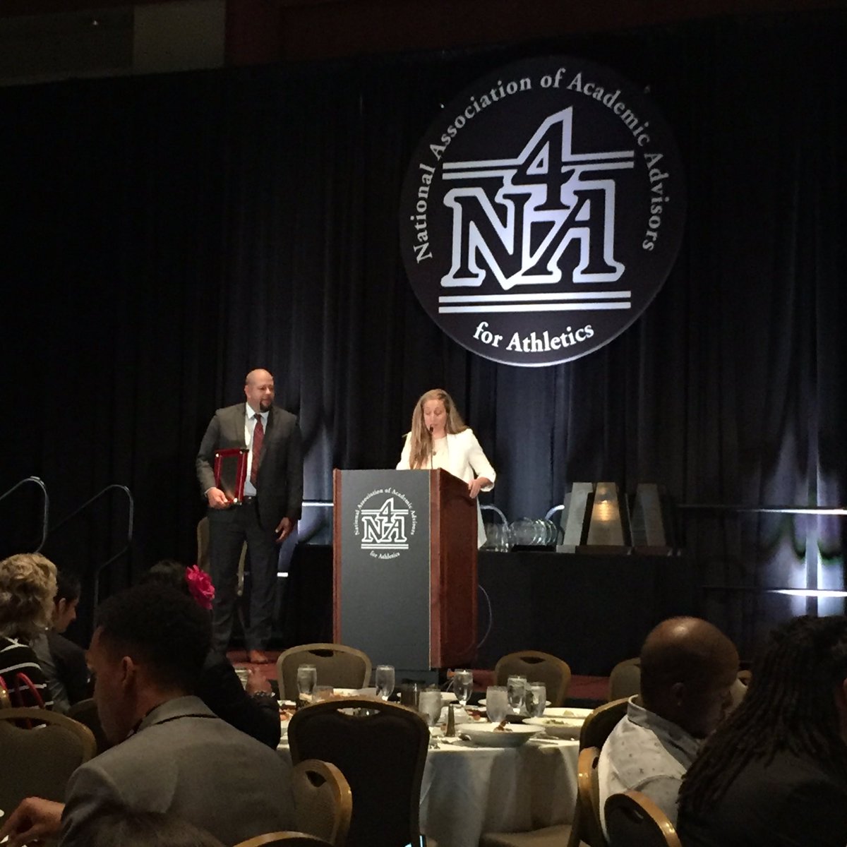 UrsulaGurney's tweet photo. Thrilled for Denise Poole @dafp_09, such a deserving recipient of the @nfoura Distinguished Service Award #n417 #greatleader @NYUAthletics https://t.co/4oYbKG0WSl