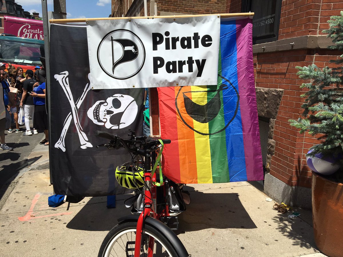masspirates's tweet photo. Our new pirate bike for the #BostonPrideParade . We are meeting in front of 49 Gloucester St & public alley 442 https://t.co/8txZQVkRqL