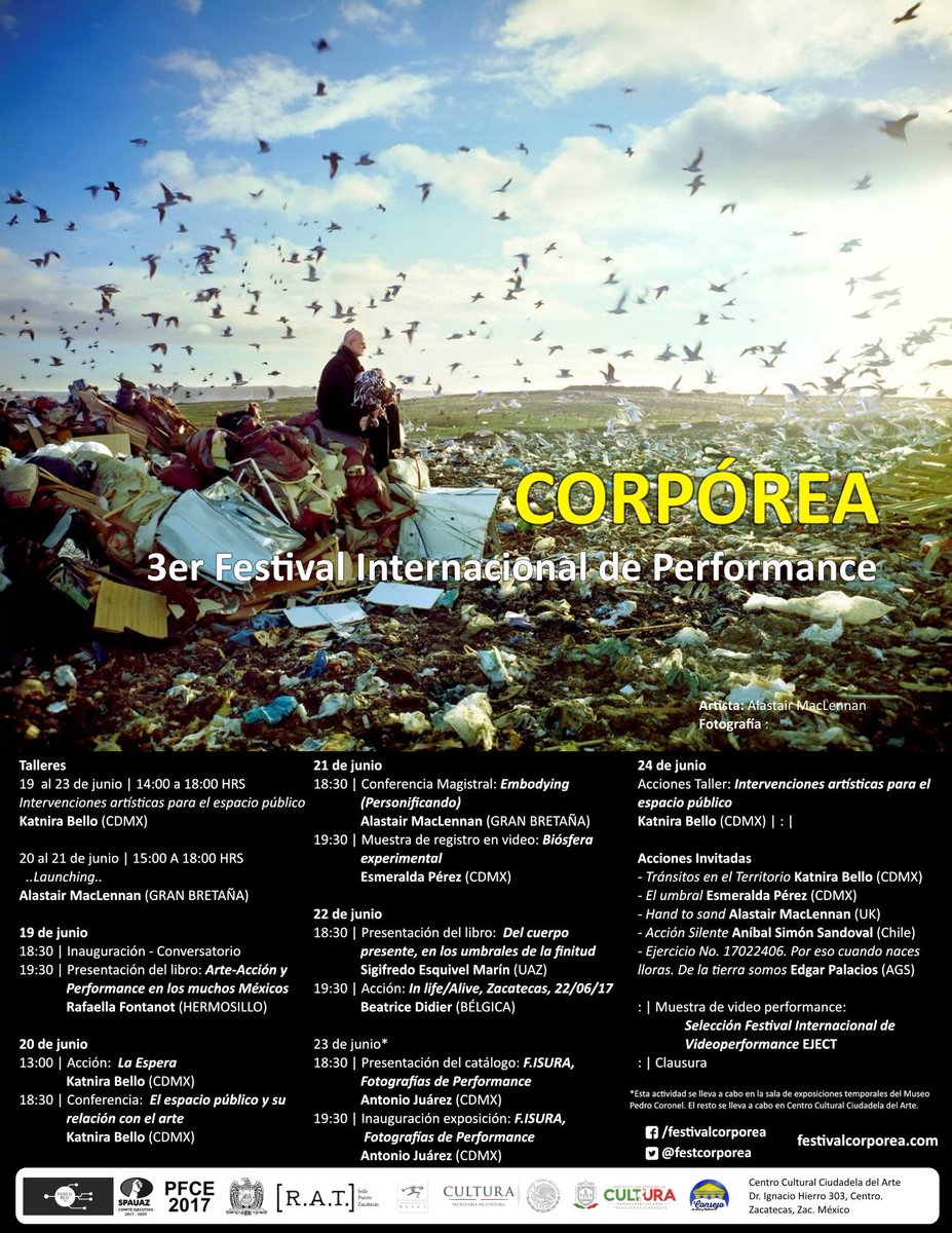 festcorporea's tweet photo. .@ParnasoCultura Aquí tienen la primicia del cartel de #corpórea2017 #QueNoSeTePase 19 al 24 de junio 2017 #WeLovePerformance #performance https://t.co/AIGHgAg3BO