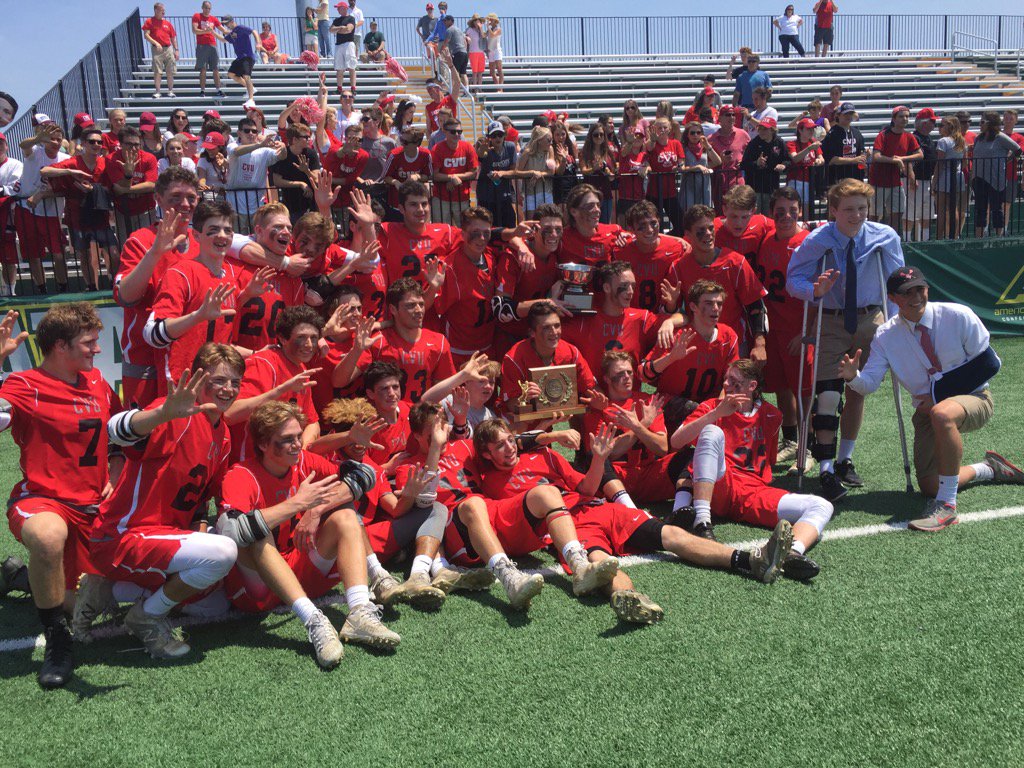 cvuredhawks's tweet photo. It's a 5-PEAT!CVU boys win their 5th straight D1 boys lax championship with a 10-8 win over SB! @cvublax #vtplayoffs https://t.co/cVFUaYE7Io