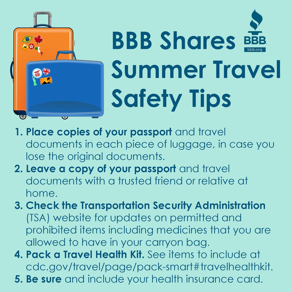 tristatebbb's tweet photo. Pay attention to your documents when going on vacation! #ScamFreeSummer #BBB #BBBTips https://t.co/FYfJNJBtsH