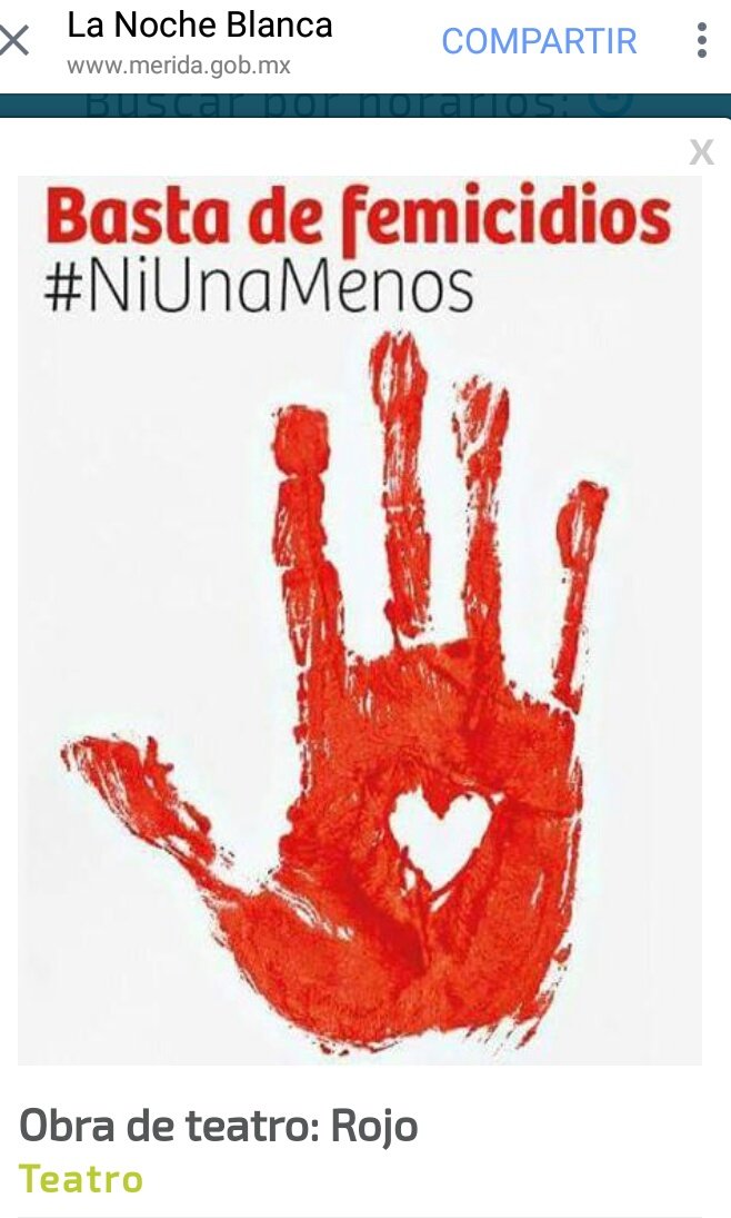 #HOY en el Teatro La Camarita y en el marco de #LaNocheBlanca de #Mérida la obra #Rojo con la Compañía <a href="/ElGloboAC/">El Globo AC</a> #EntradaLibre #NiUnaMenos