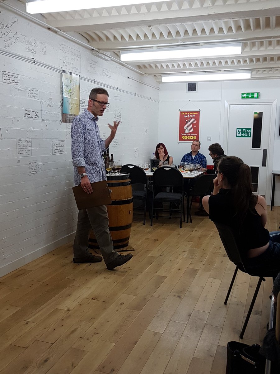 GoodSpiritsCoWB's tweet photo. The Sherry tasting in full flow with Shane being very enthusiastic! #SherryFestivalUK @SherryWinesUK #makesherrycoolagain #sherryforthewin https://t.co/diL6OMu6bG