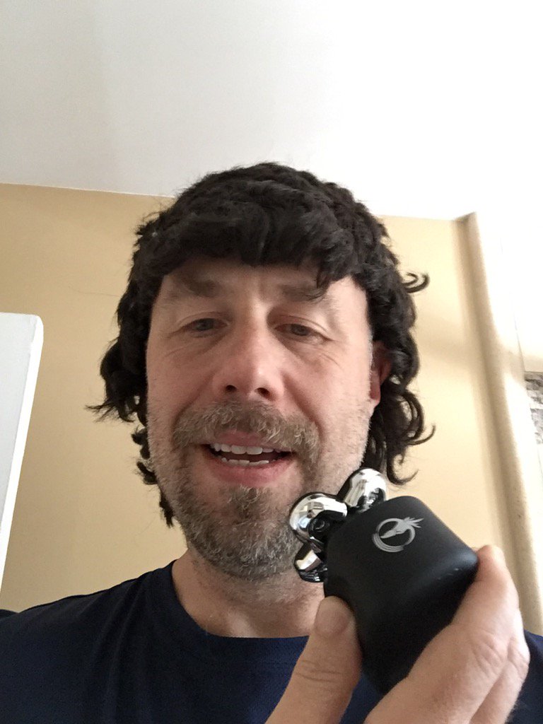 Radio1045Johnny's tweet photo. Getting prepped for #1045Bday - time to bring out @skullshaver #beastclipper #notmyrealhair #youknewthat #Ad https://t.co/wDLzNi96Kp