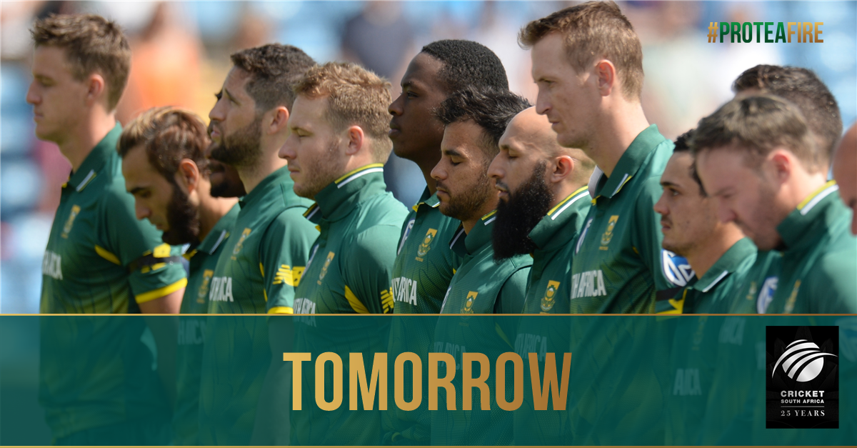 ProteasMenCSA's tweet photo. It's do or die time tomorrow when the Proteas take on IND at The Oval. Catch this must-win live on SS2  at 11:30am (SAST).
#ProteaFire #ct17 https://t.co/w0L5C7iZxw