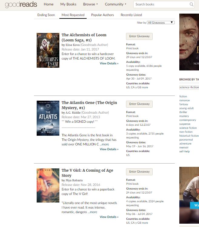 Mya Robarts (@myarobarts) on Twitter photo ★GIVEAWAYS ★
##goodreads #giveaways in the #scifi and #dystopian genre
Enter here bit.ly/thevgirl
@Elisekova <a href="/Riddlist/">A.G. Riddle</a> <a href="/MyaRobarts/">Mya Robarts</a> ★GIVEAWAYS ★
##goodreads #giveaways in the #scifi and #dystopian genre
Enter here bit.ly/thevgirl
@Elisekova <a href="/Riddlist/">A.G. Riddle</a> <a href="/MyaRobarts/">Mya Robarts</a>