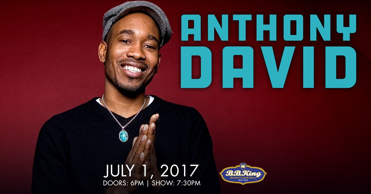 BBKingBluesNYC's tweet photo. #TONIGHT 7/1 #RnB & #NeoSoul artist #AnthonyDavid comes to #bbkingsnyc! Tix > https://t.co/rLnM8a192r #Words #4evermore #BeautifulProblem https://t.co/fRr0jvxqiB