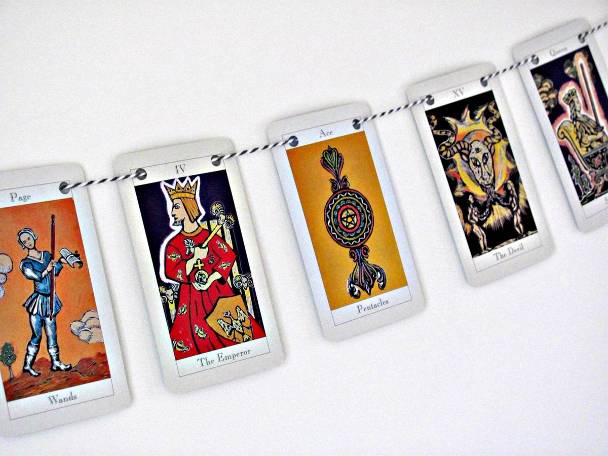 ClaireWDesigns's tweet photo. Tarot card bunting  Mystical garland  Upcycled occult banner  Metaphysical bunting  https://t.co/ncadlNwIcU #upcycling #bunting #craftbuzz https://t.co/XqEJ9hMKWR