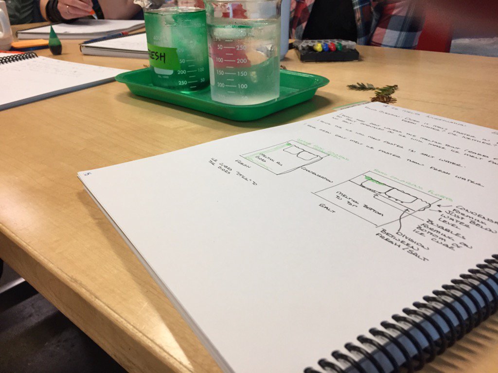 #scinotebooks in action! Which will melt an ice cube faster-salt or fresh water? Ready, set, investigate!