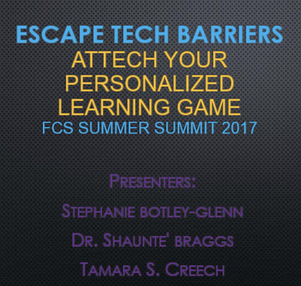 t2creech's tweet photo. Day 4 #escapetechbarriers top winners! Thnks 2 sponsors @flipgrid @nearpod Butler Tees @botleyglenn70 @ssbraggs #gameonFCS @FultonSchoolsPL https://t.co/FEuLThPUIV