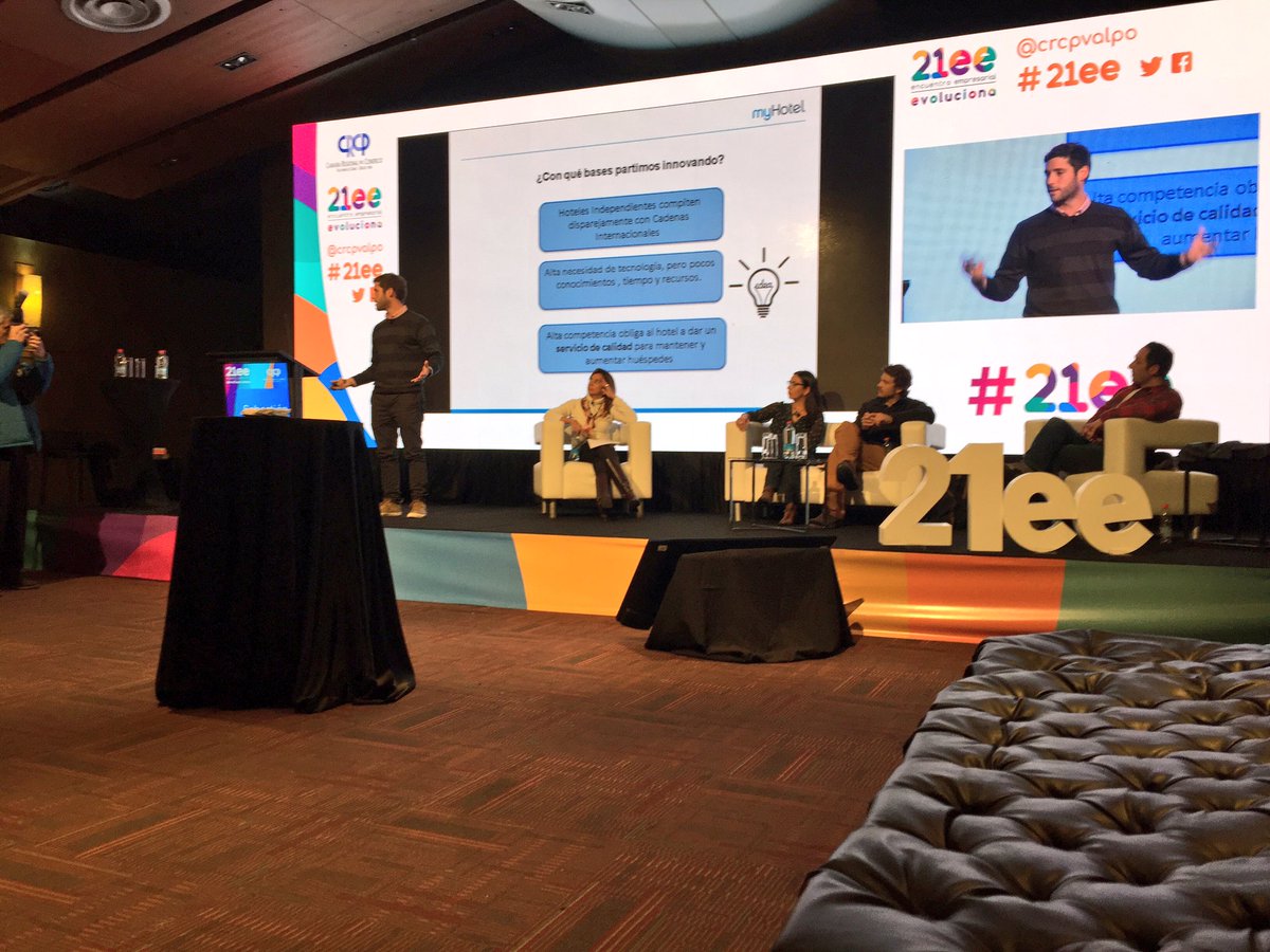 encuentrocrcp's tweet photo. [AHORA] Sebastián Giacoman, de myHotel, cuenta cómo surgió la idea del software relacionado a la industria hotelera #21EE #innovacion https://t.co/1mqNXWfqYj