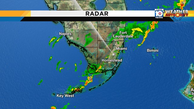 Showers & storms are not widespread across #SoFlo. However, a few areas will deal with passing showers this evening. https://t.co/M3Fip5TeQZ