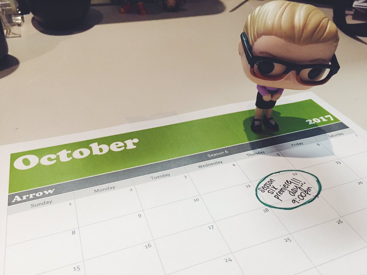 ARROWwriters's tweet photo. Mark your calendars!!! 📆
#Arrow Season 6 
OCTOBER 12th at 9:00pm
See you there! 👋🏻 https://t.co/Q9Qs59dXIf