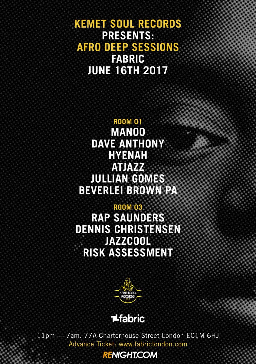 SwaybeB's tweet photo. Nxt Friday! #AFRODEEPSESSIONS @fabriclondon @martinatjazz @djmanoo @Hyenahmusic @JULLiAN_GOMES @danthony247
Tix: https://t.co/X64ihq8EM7 https://t.co/vWuf03VCYF