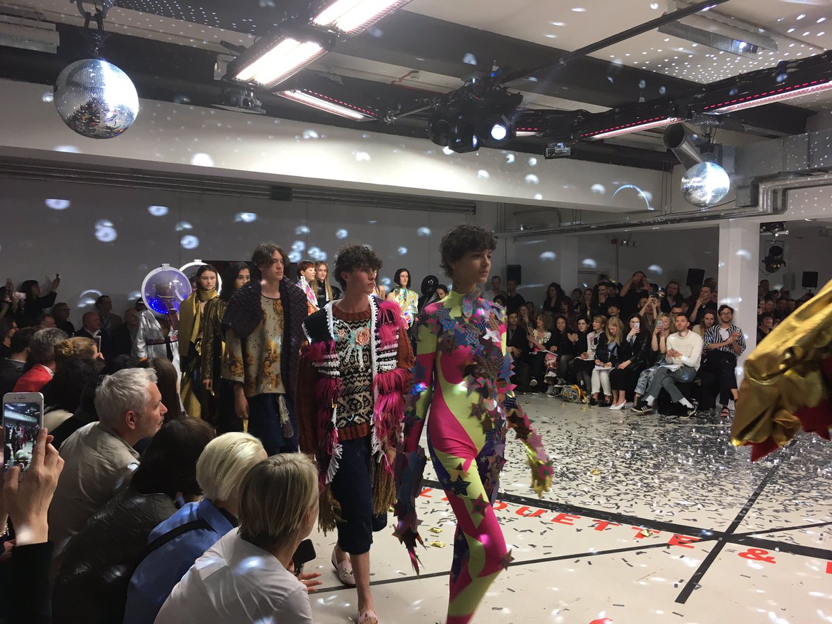 Genius of #rcafashion <a href="/RCA/">Royal College of Art</a> #showrca and 48 individual designers (not students) who showed their collections tonight. Hats off...