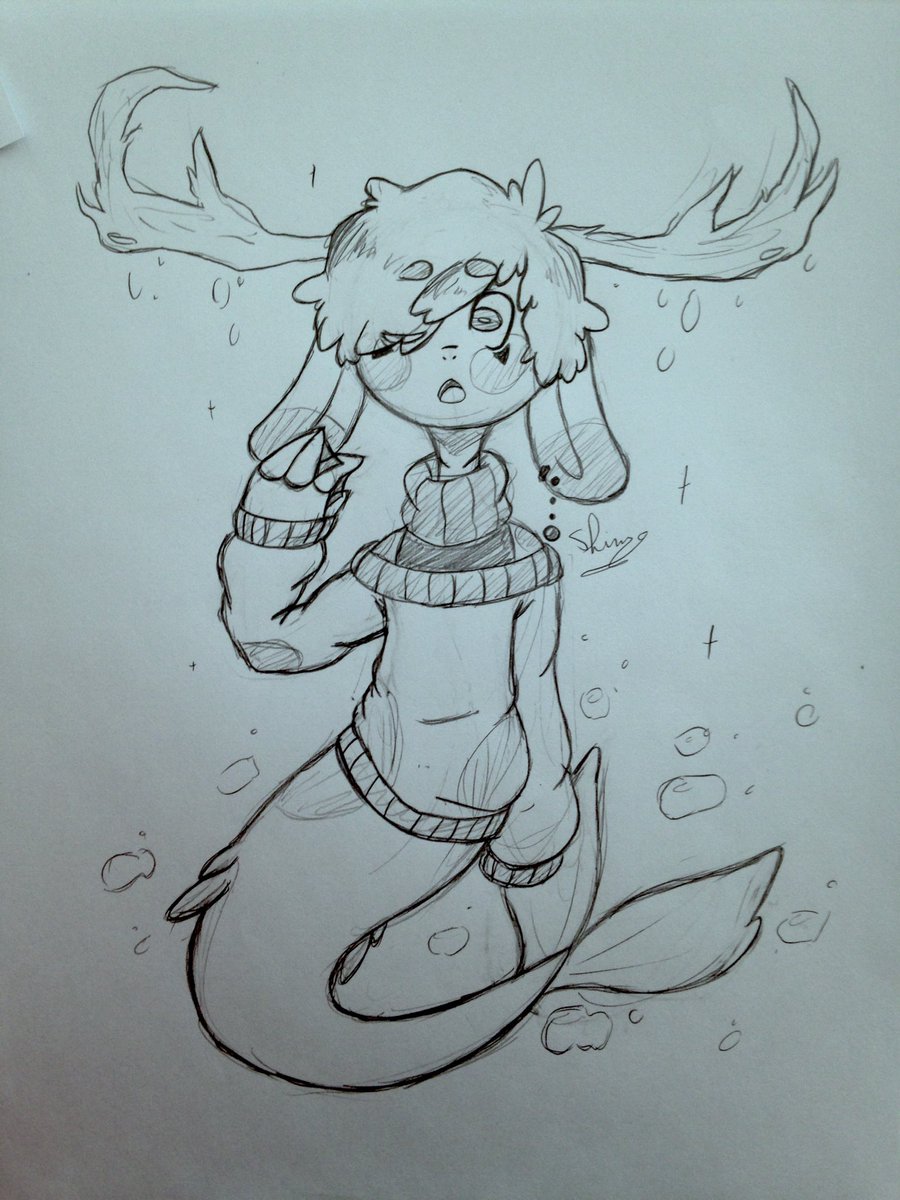 Shimospookapple's tweet photo. Got bored.. I drew those lil' cute sea-deer-goat child!! β’3β’
#merman #goatchild #deer #cute #art #drawing #sketch https://t.co/JSCIkoQW6J