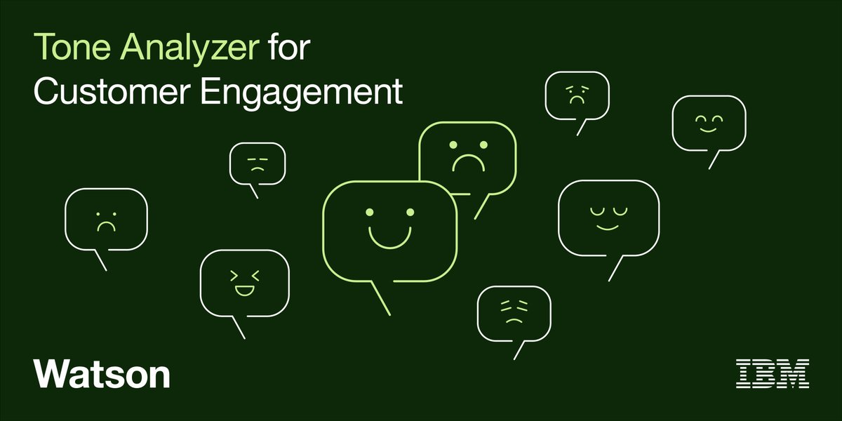 IBMwatsonx's tweet photo. Watson Tone Analyzer: 7 new tones to help understand how your customers are feeling https://t.co/Ck1DnWsm2z #AI https://t.co/dI6zBipR55