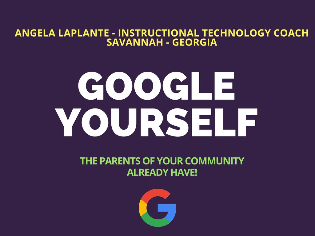 Angela_LaPlante's tweet photo. Google Yourself! Tell your story through your social media profiles. 
https://t.co/c6cpWkya9J #r2scms17 #sccpss @SCCPSSITC https://t.co/5VTx2V3EMQ