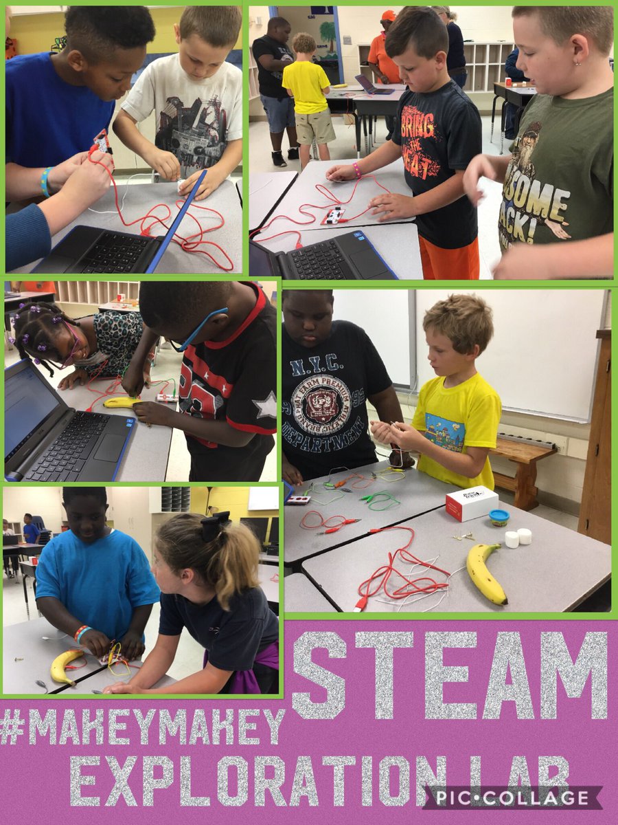 DrJAHudson's tweet photo. Our first day with @makeymakey was a HUGE success! ✔️Our friends might be a little obsessed!!! 🤗☺️😁 #SRCatSSE #bcsdsteam #steam #makeymakey https://t.co/uoE1h4jpNk
