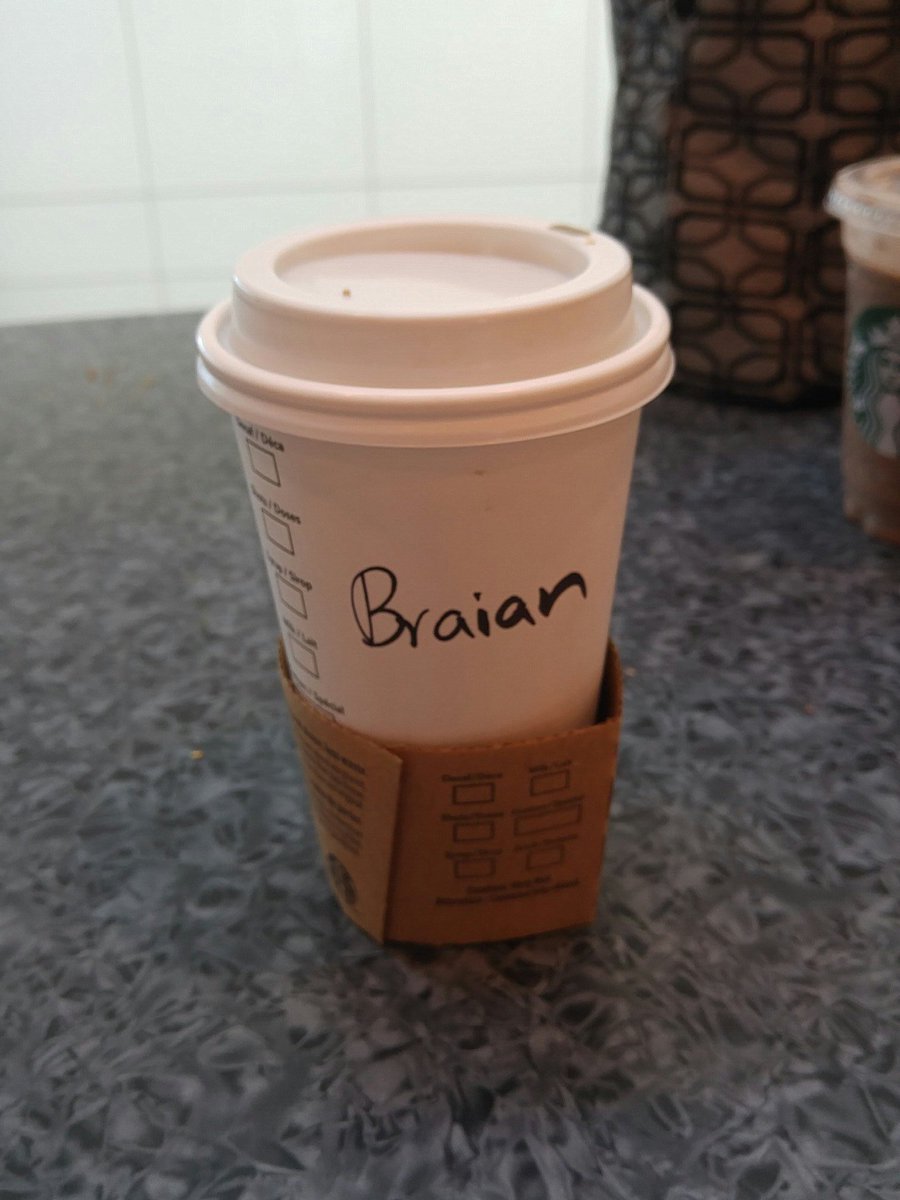 Jerktart's tweet image. #starbucks #howtospell #brian