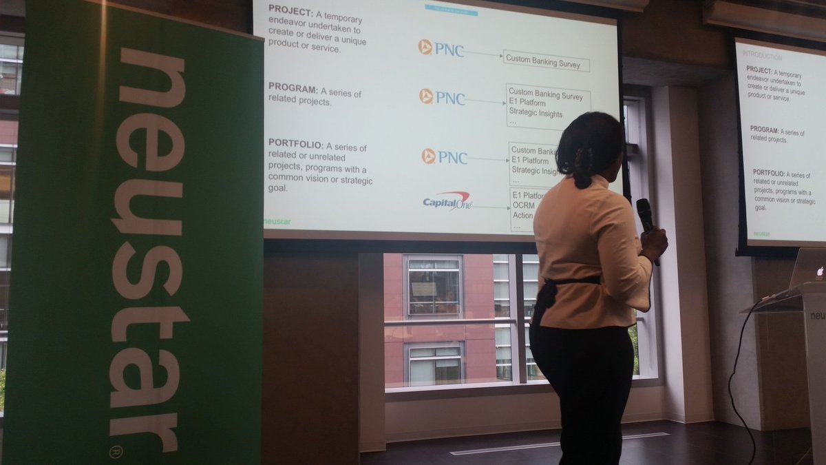 AlisonClareC's tweet photo. Bring on day 2 of #WiNSummit! Learning some #projectmanagement basics to start the day @NeustarWIT https://t.co/KCabrOOyhd