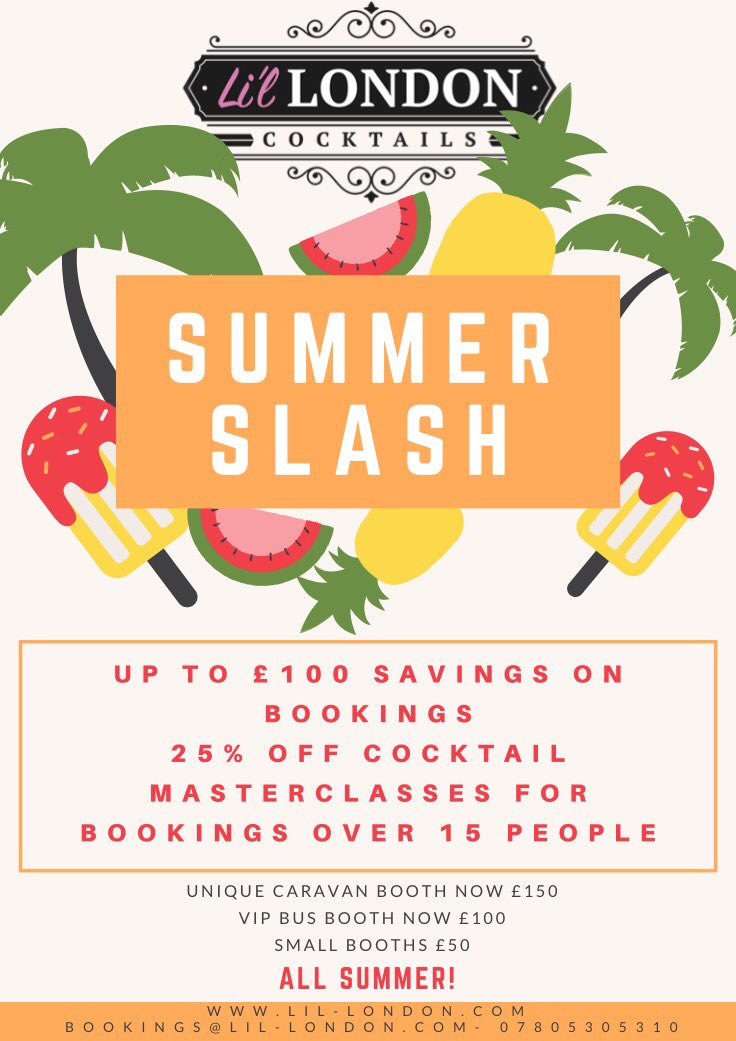 Summer Slash ☀️🙌🏽 Book your booths now 👊🏽🍸 #lillondon