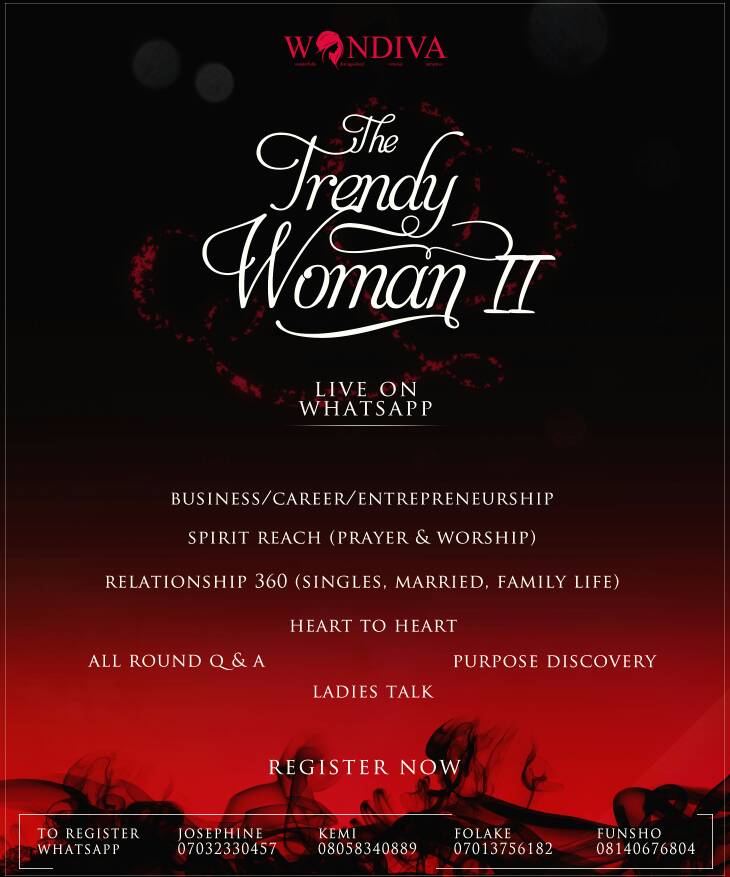 won_diva's tweet image. Who is ready??
Trendy woman 2.0 is here.. Ts gonna be live on WhatsApp.
#TheKingdomCulture
#Trendywoman2.0