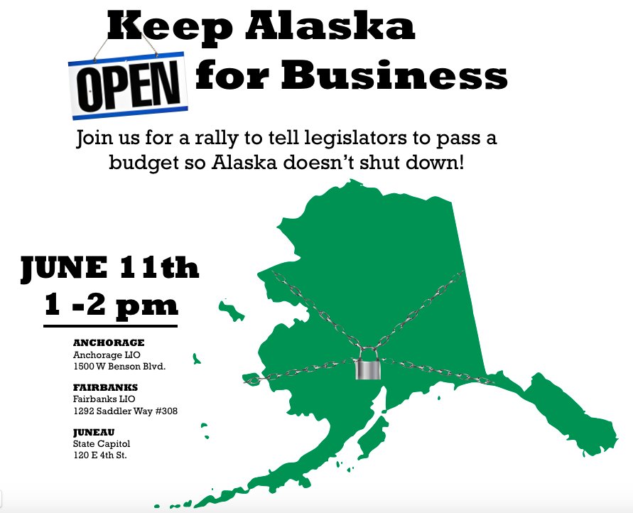 AKAFLCIO's tweet photo. SUNDAY SUNDAY SUNDAY! Join us to tell #AKleg  that we need a fiscal plan to avoid gov’t shutdown. https://t.co/zeSvR6WDyb https://t.co/lxmnNHi8Et