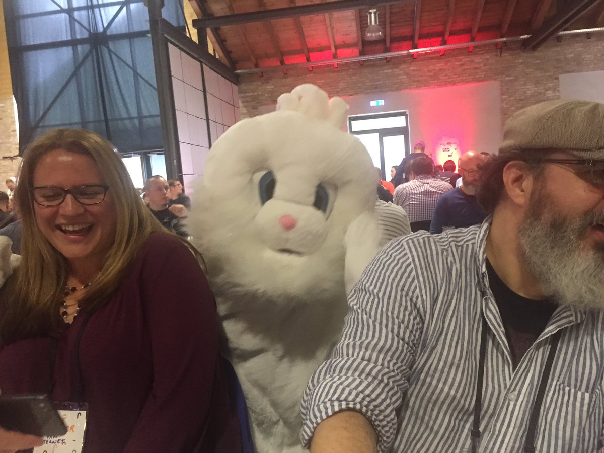 crumpled_jeavon's tweet photo. There is an @umbracorabbit impersonator at #cg17 or he has gotten shorter over the last year!?#fakeRabbit https://t.co/R6uEABHe24