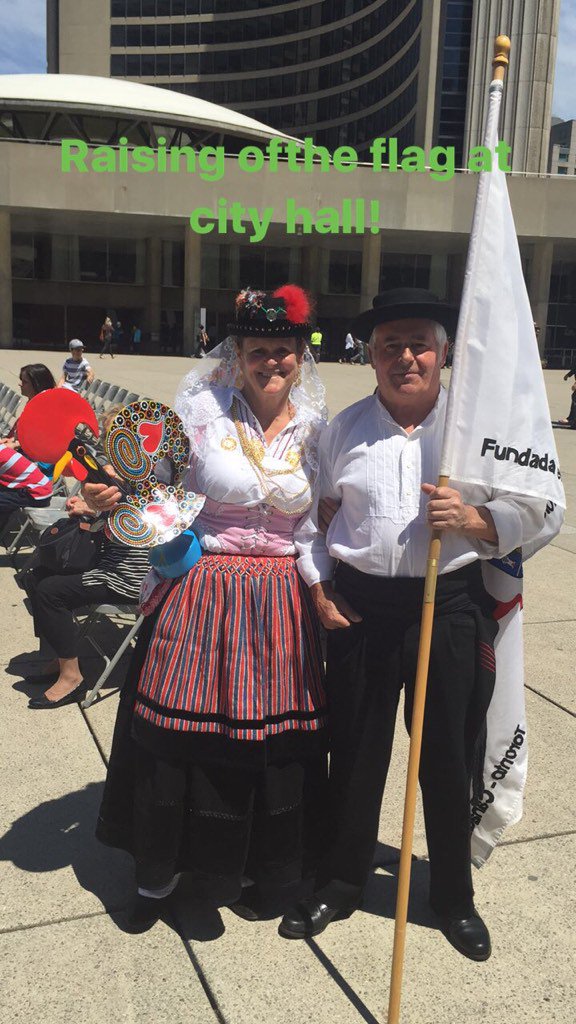 TheUTPA's tweet photo. Portuguese Flag raising at City Hall!! #portuguese @ACAPO_ca @anabailaoTO @CMartinsMPP @spanportuoft https://t.co/EXaMJK5yMC