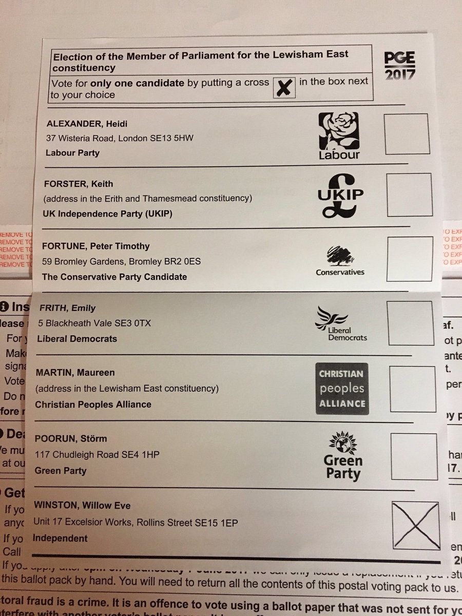 AchtungMillwall's tweet photo. Last few hours ...#VoteWinston #MillwallCommunity #GE2017 https://t.co/y9CVGmlK7G