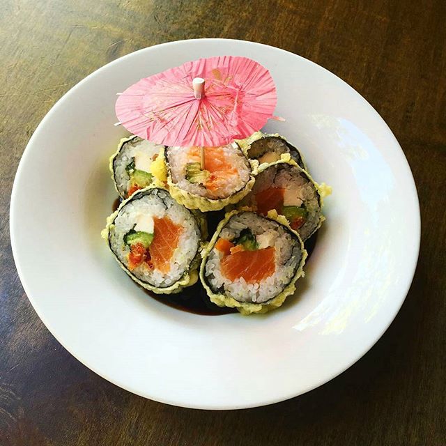 A chance of rain in the forecast means more sushi for you- if it's raining, get half off the Chance of Rain signature roll! :)